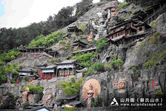 观音文化墙假山设计