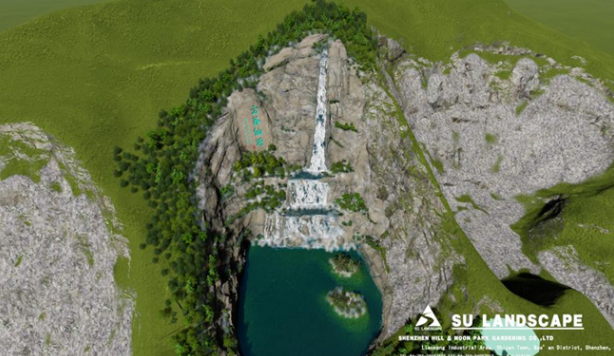 边坡改造-假山复绿效果图